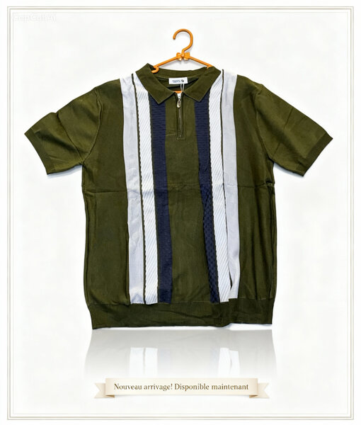 Polo à Rayures Vertes
