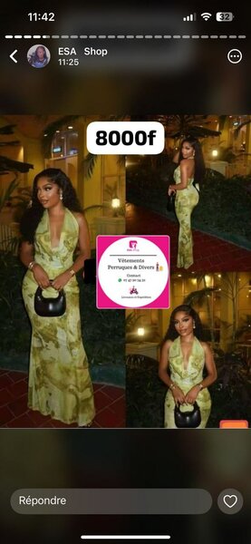 Robe longue verte élégante