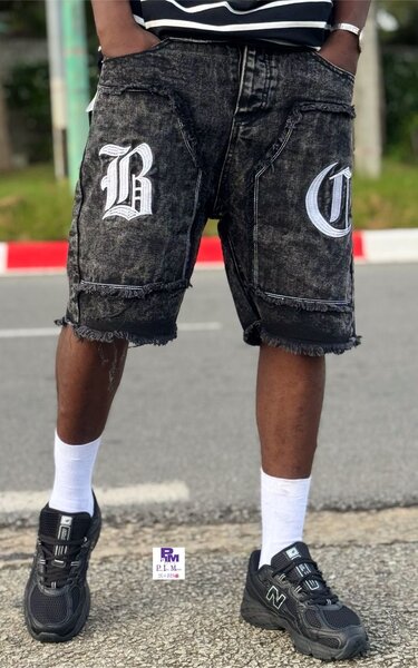 Shorts en denim graphique