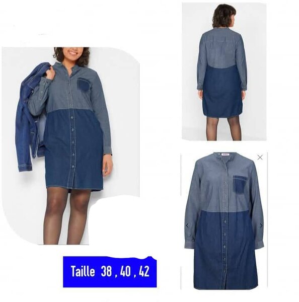 Robe Chemise Denim Bicolore