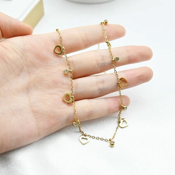 Gold Heart Charm Necklace