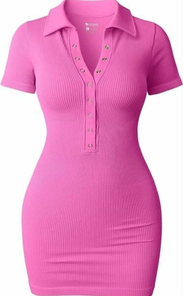 Robe polo rose pour femme