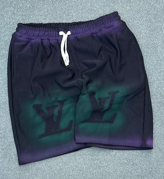 Short de sport dégradé vert et violet