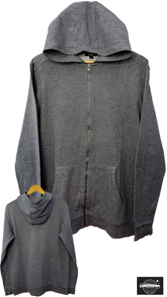 Veste à Capuche Grise Zippée