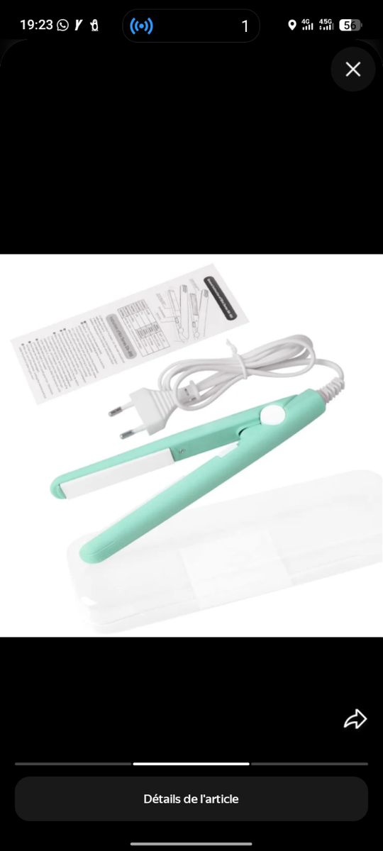 Mini lisseur cheveux portable