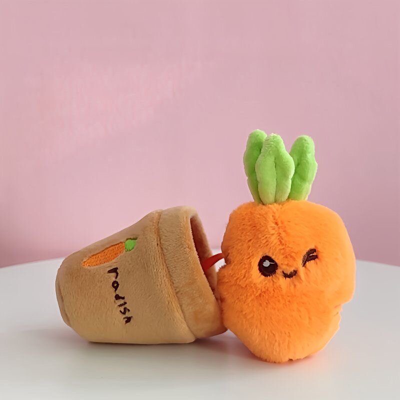 Porte-clés en peluche radis