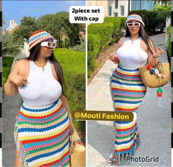 Ensemble coloré avec chapeau