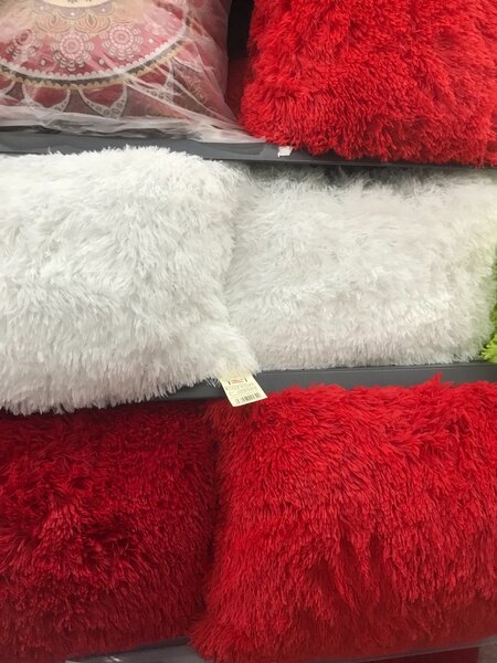 Big size Fluffy Fur Pillows/ Arm Rest