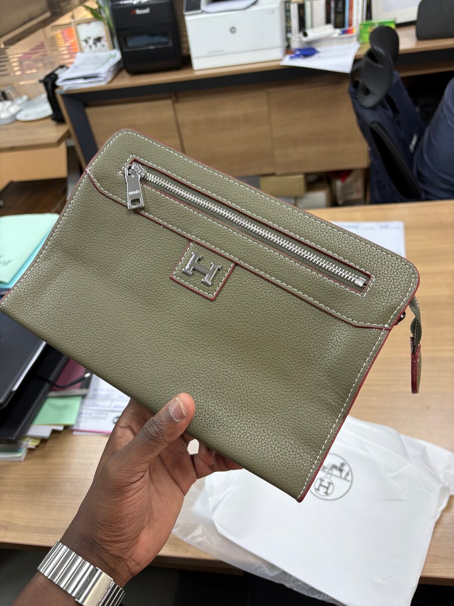Hermes Green Leather Crossbody Bag