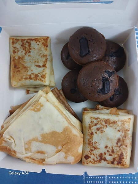 Crepes et muffins au chocolat
