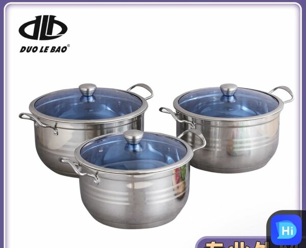 Large capacity stainless steel pots