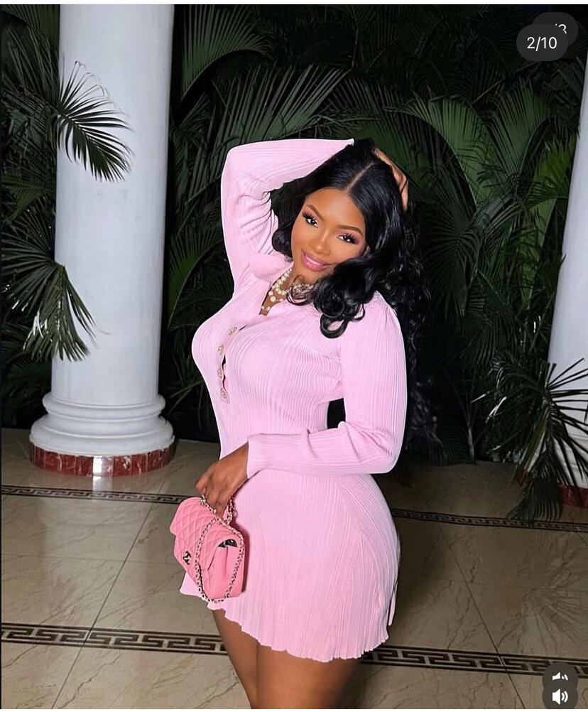 Stylish Pink Mini Dress