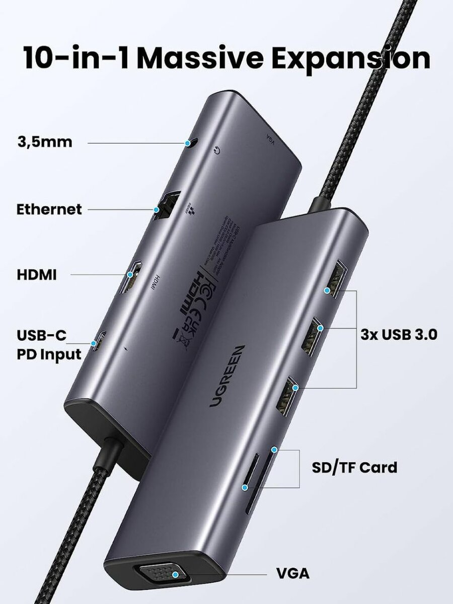 UGREEN Hub USB C 10 en 1