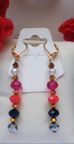 Boucles d'oreilles pendantes colorées