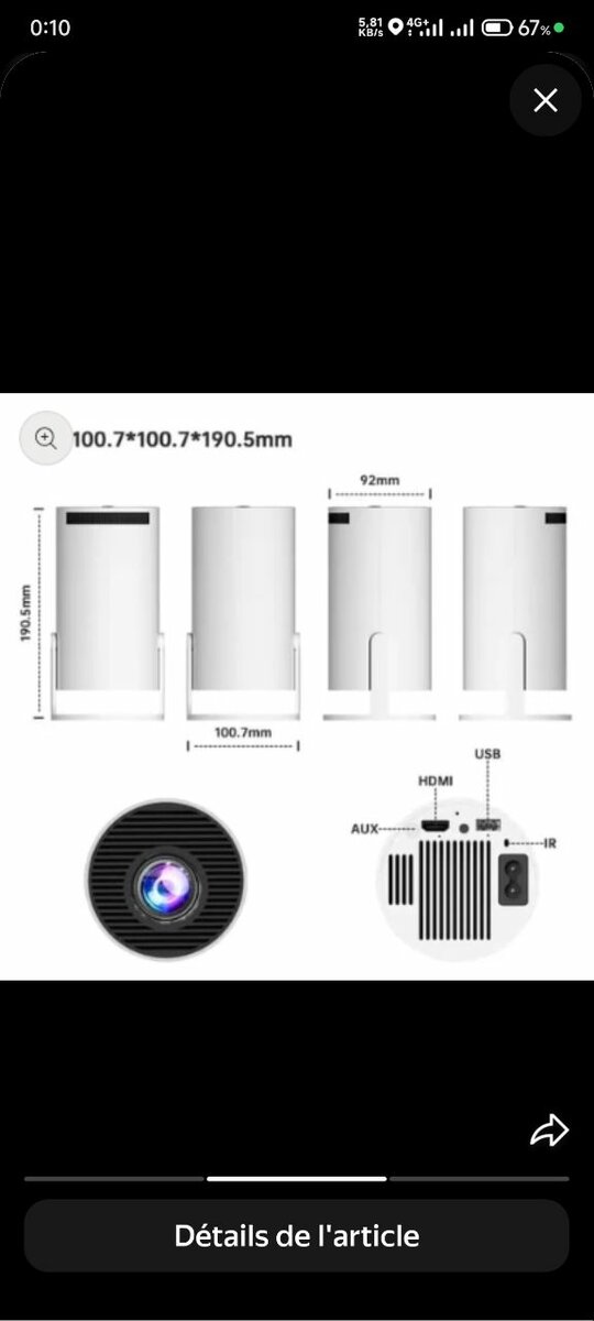 Projecteur Vidéo Android Y300