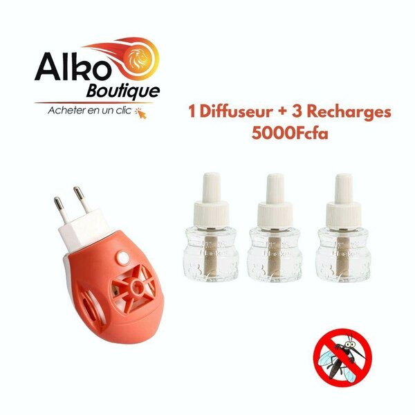 Diffuseur Anti-Moustique + 3 Recharges