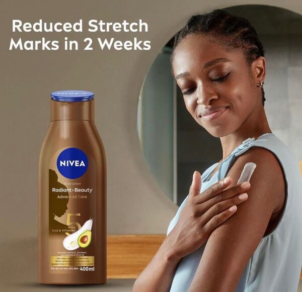 Nivea lotion (radiant and beauty).Advanced care