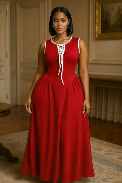 Robe Maxi Élégante Sans Manches