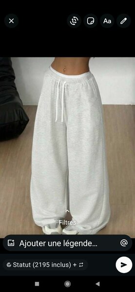 Pantalon large en coton gris