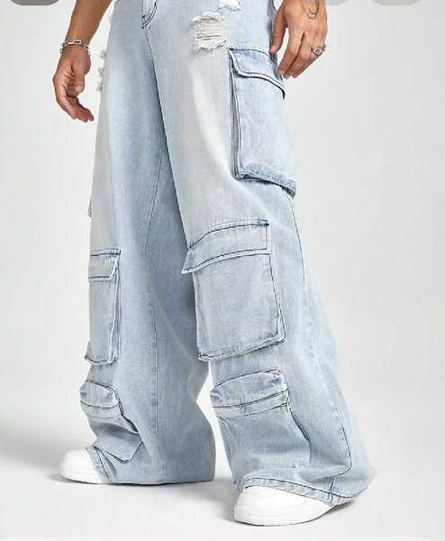 Jeans cargo délavés larges