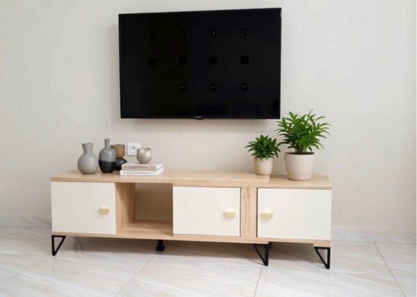 Meuble TV en bois avec rangement