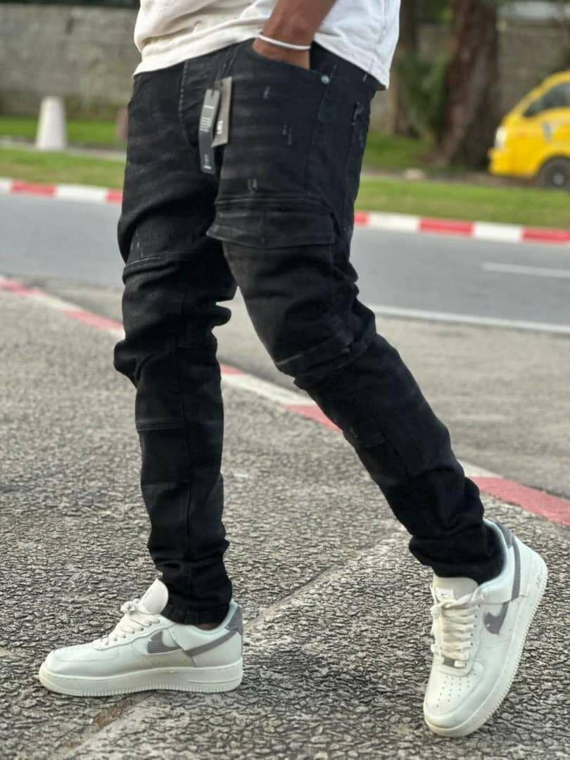 Jeans cargo slim homme