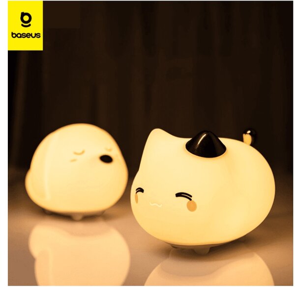 BASEUS Veilleuse en silicone Cute Series Kitty Blanc