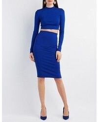 Charlotte Russe Crop Top And Pencil Skirt (Thrift)