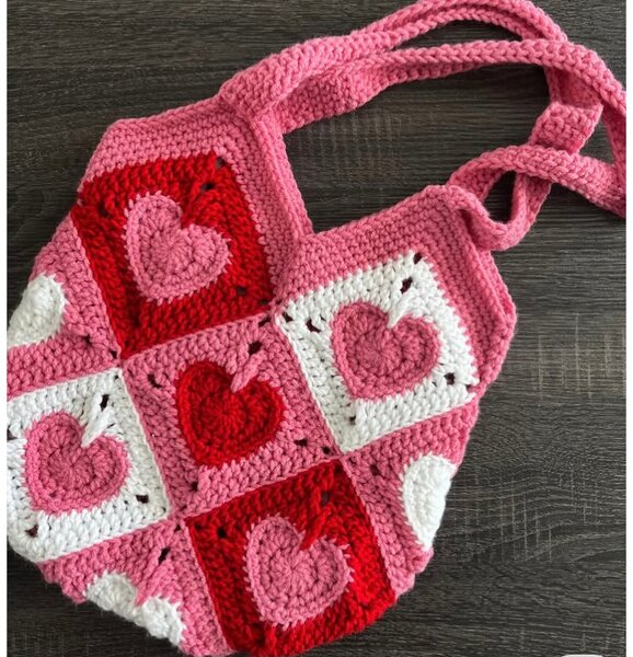Sac crochet en cœur  fait main