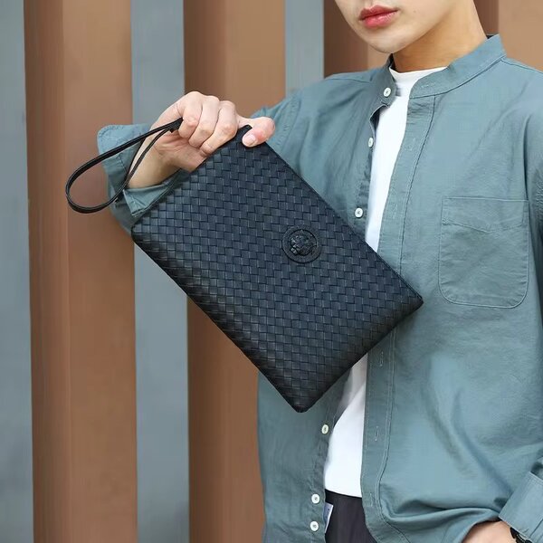 Sacoche en cuir noir pour homme