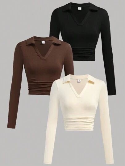 Haut court à manches longues élégant