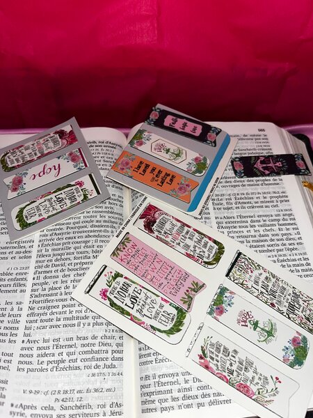 Floral Quote Bookmarks Stickers