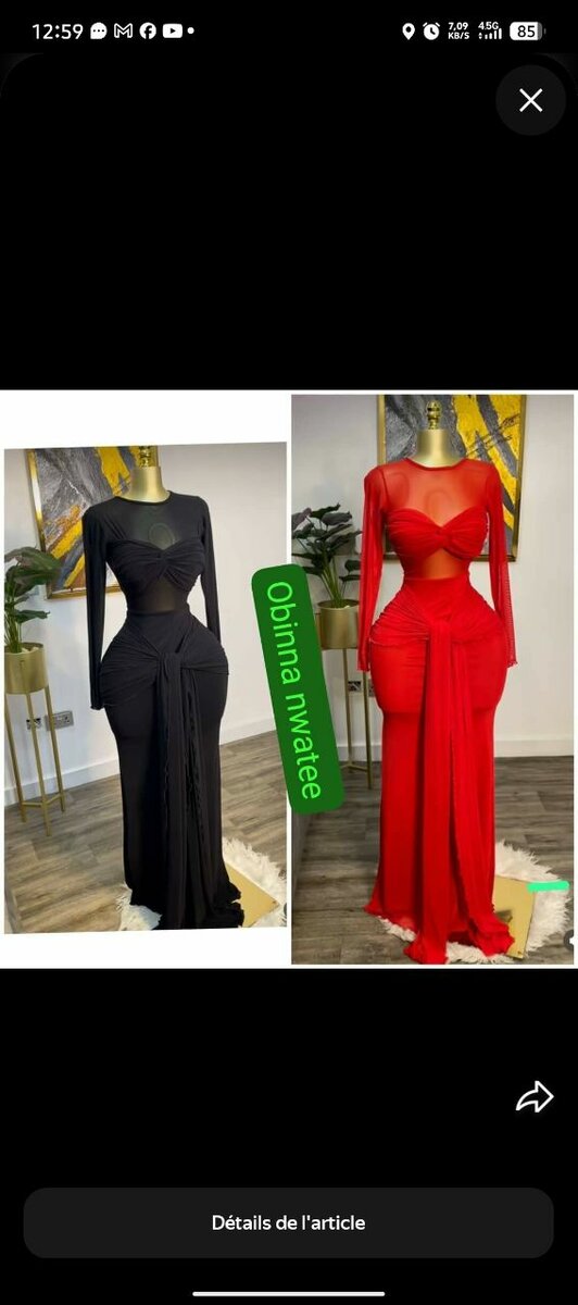 Robe élégante longue femme