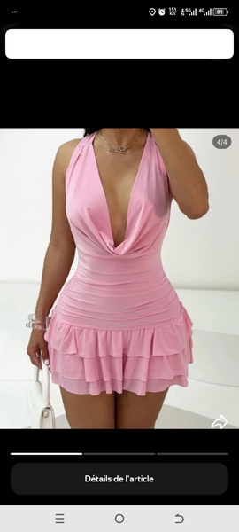 Robe rose à volants séduction