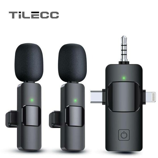 Tilecc 3in1 Lapel Microphone For iPhone, Android And Camera