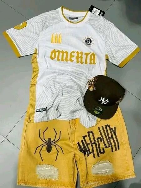 Short en jeans jaune pour homme