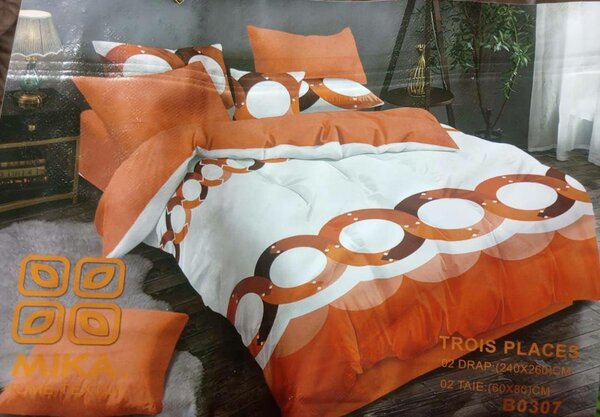 Parure de lit moderne orange