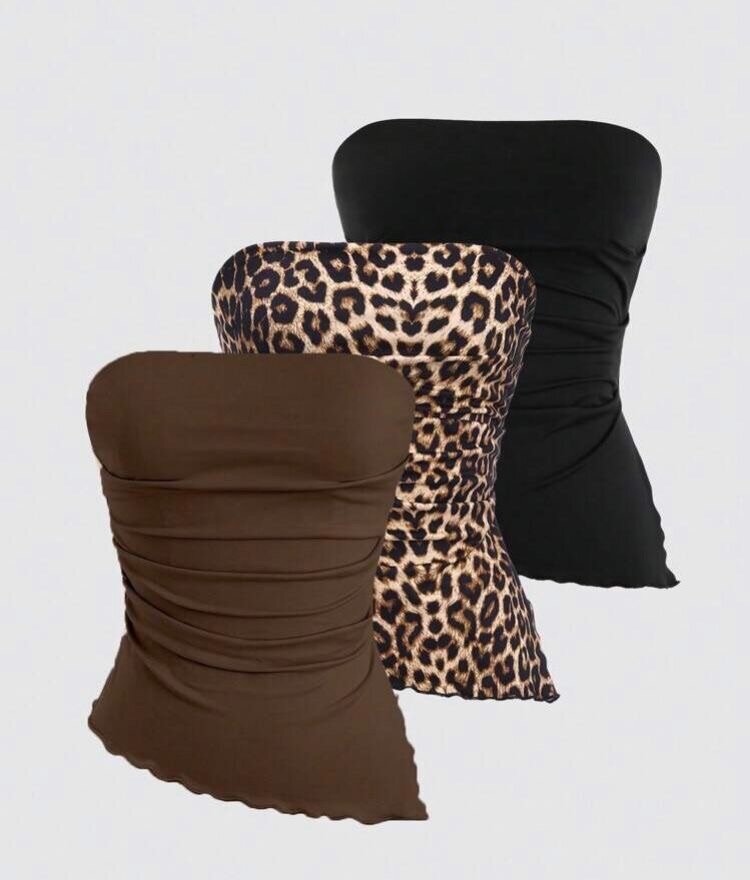 Lot de Hauts Bandeau et Jupes Léopard