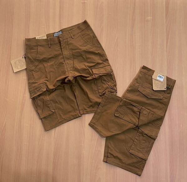 Khaki double pockets shorts