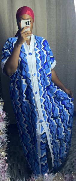 Caftan pour femme motif chevron