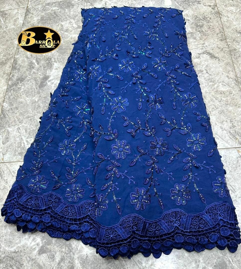 Dentelle Brodée Brun-Orange 5 Yard