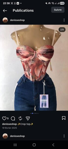 Crop top transparent en plastique