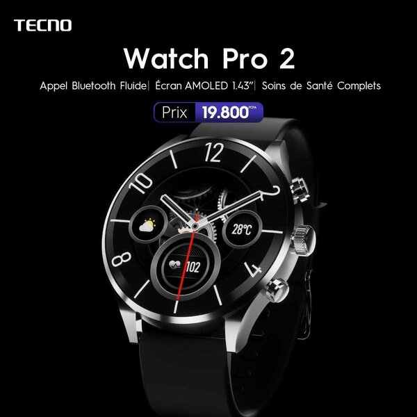 TECNO Watch Pro 2 Montre Connectée AMOLED