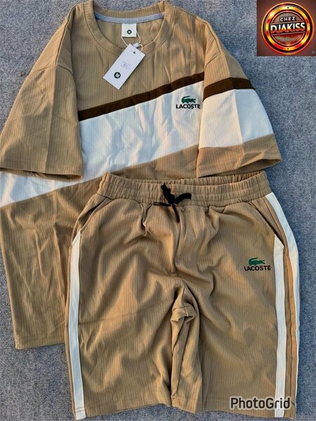 Ensemble jogging Lacoste beige
