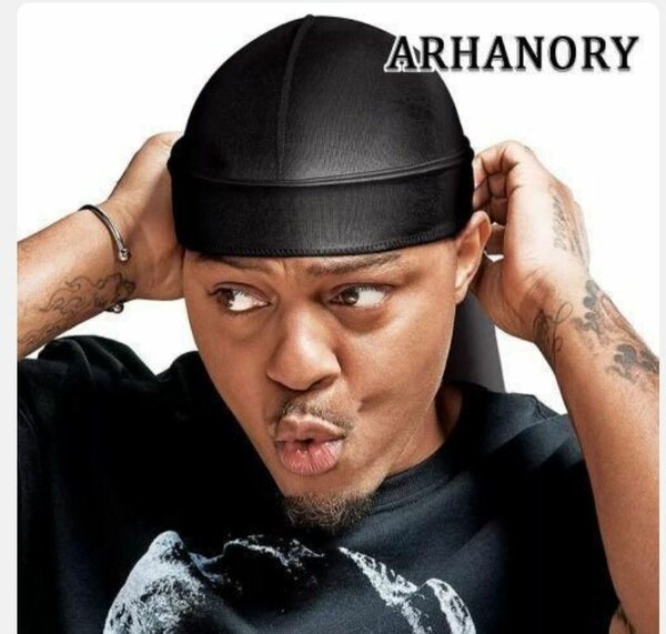 Durag en soie noir