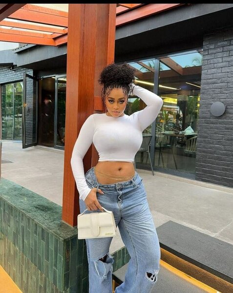 Jean taille haute décontracté