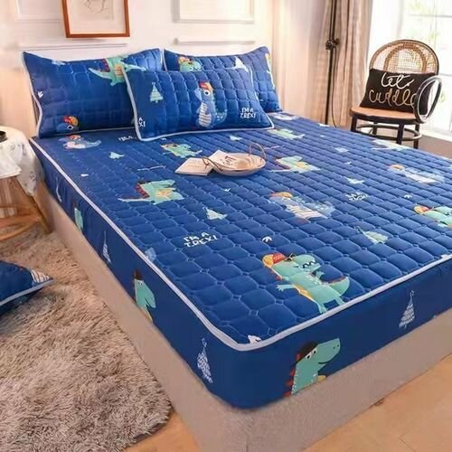 Fashion {MijaGrace} Quilted Mattress Protective Cover - Blue