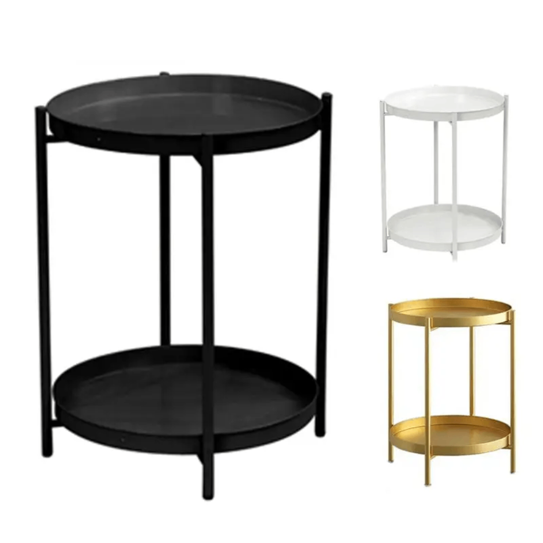 Table d'appoint ronde à 2 étages