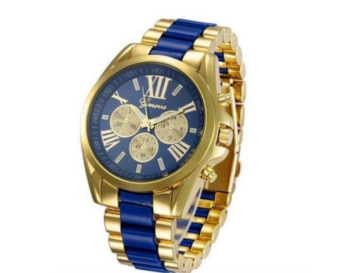 Montre Homme Luxe Or Bleu
