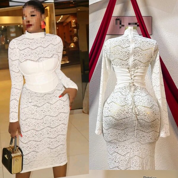 Robe en dentelle blanche élégante pour femmes